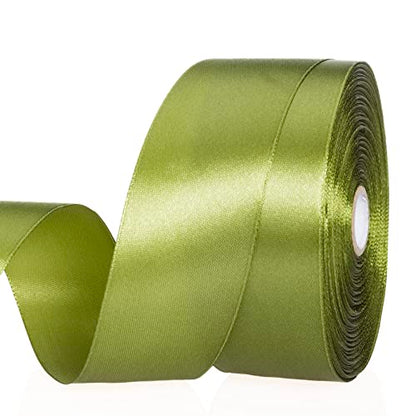 1 1 2 Inch Moss Green Solid Satin Ribbon for Gift Wrapping