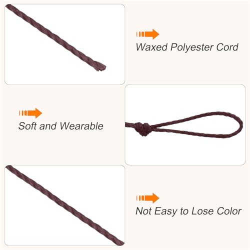 Waxed Cord 0.45mm Waxed Thread 87 Yard Wax String Leather Cord for Bracelet Making