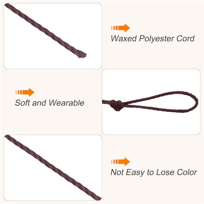 Waxed Cord 0.45mm Waxed Thread 87 Yard Wax String Leather Cord for Bracelet Making