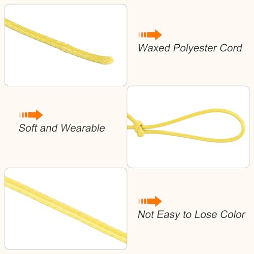 Waxed Cord 0.5mm Waxed Polyester Cord 175 Yard Wax String for Bracelet Making
