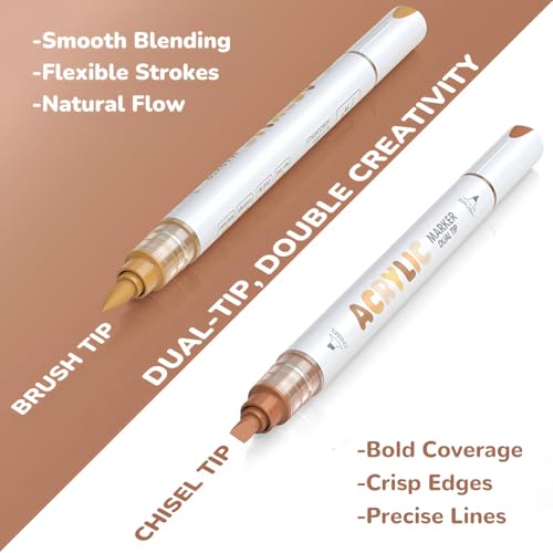 12 Brown Dual Tip Acrylic Paint Markers (12 Count)