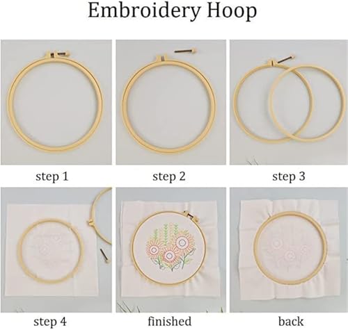 Embroidery Starter Kit Stamped with Pattern Feather Dream with Base and Hoops Cloth Color Threads DIY Cross Stitch Needlework Home Decor Crafts for Adults