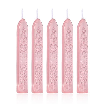 5Pcs Rose Gold Sealing Wax Sticks with Wicks for Wax Seal Stamp (5 Count)