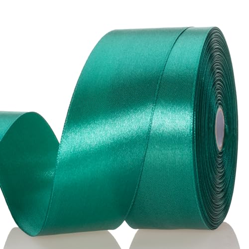 1 1 2 Inch Teal Solid Satin Ribbon for Gift Wrapping