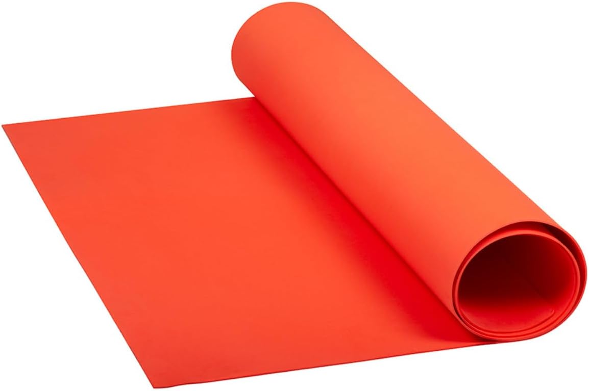LotusFoam Large 3mm EVA Foam Sheet - 44"x 85" High Density Foam 130 kg/m3 for Cosplay, Costumes, Crafts, Flooring, Outdoor Use - 35 Colors (Orange) - Orange - Crafty Corner