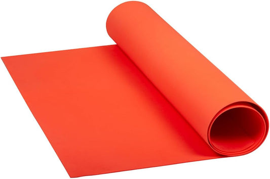 LotusFoam Large 3mm EVA Foam Sheet - 44"x 85" High Density Foam 130 kg/m3 for Cosplay, Costumes, Crafts, Flooring, Outdoor Use - 35 Colors (Orange) - Orange - Crafty Corner