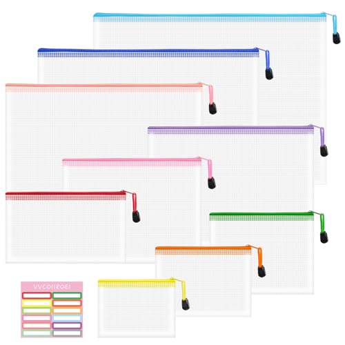 9pcs Mesh Zipper Pouch Bags (9 Count)