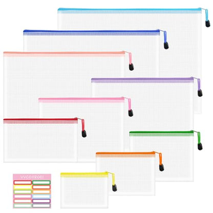 9pcs Mesh Zipper Pouch Bags (9 Count)