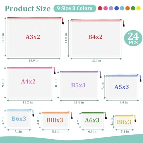 24pcs Mesh Waterproof Pouch Bags (24 Count)