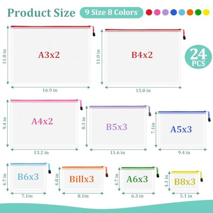 24pcs Mesh Waterproof Pouch Bags (24 Count)