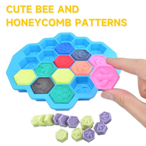 3Pcs Honeycomb Bees Silicone Molds (57 Count)
