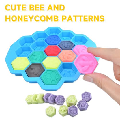 3Pcs Honeycomb Bees Silicone Molds (57 Count)