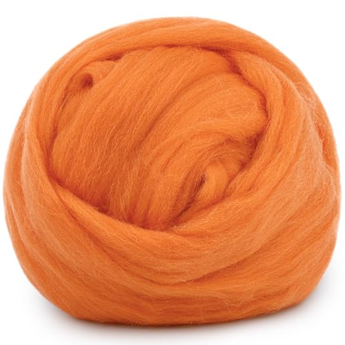 1.76oz Orange Natural Wool Roving