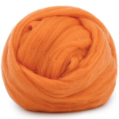 1.76oz Orange Natural Wool Roving