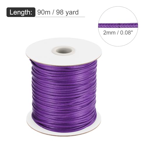 Waxed Polyester Cord 2mm 98 Yard Dark Purple