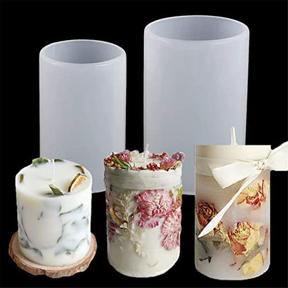 2 Pack Cylinder & Round Candle Molds