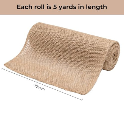 10 Inch Natural Burlap Fabric Roll (2 Count)