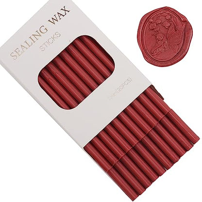 20pcs Maroon Red Wax Seal Sticks for Wedding Invitations & Envelope Sealing (20 Count)