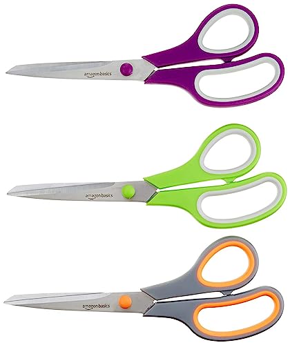Multipurpose Stainless Steel Scissors for Office (3 Count)