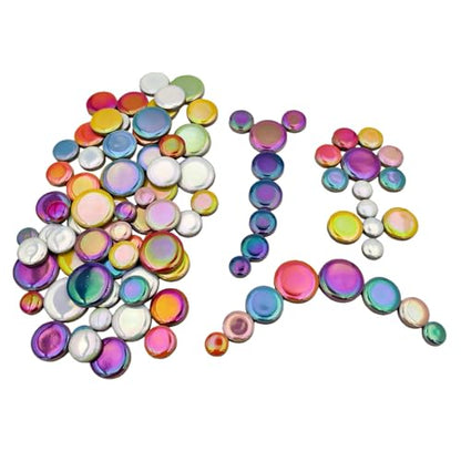200g Iridescent Round Mosaic Tiles for Crafts Bulk