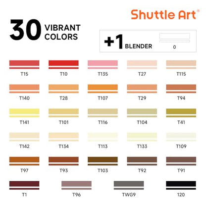 30 Colors Skin Tone&Hair Art Markers (30 Count)