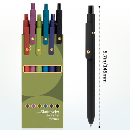 Colored Gel Pens 6 Pack 0.7mm Medium Point Pens for Journaling (6 Count)