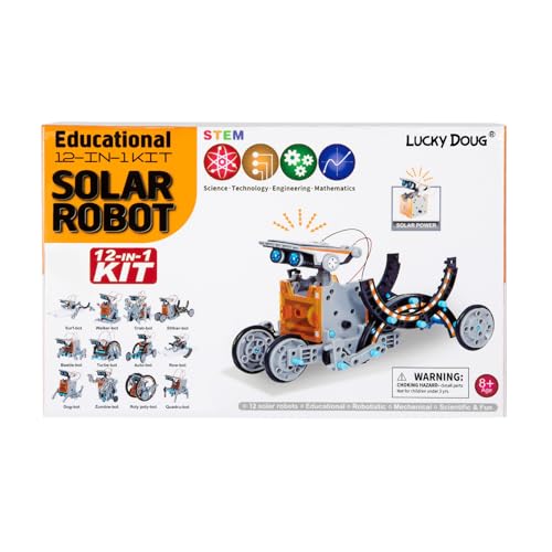 12-in-1 Solar Powered Robot Building Kits Toys for Boys Ages 8-13, STEM Kit Gifts for Kids 8 9 10 11 12 13 Years, DIY Educational Science Building Set Gifts for Teenagers (190+ Pieces)