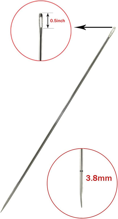 Marcobrothers 12" Professional Upholstery Large Eye Long Needle Easy to Thread, Hand Sewing Needle. (12 inch)