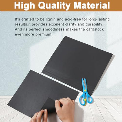 40 Sheets Black Shimmer Cardstock 8.5 x 11 Halloween Cards 75lb (40 Count)