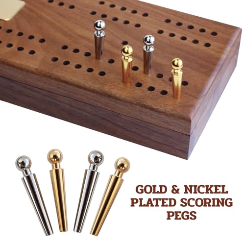 Alex Cramer Le Club' Luxury Domino Set with Handcrafted Walnut Case and Cribbage