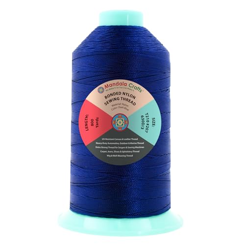 Size 207 630D T210 Dark Blue Bonded Nylon Thread