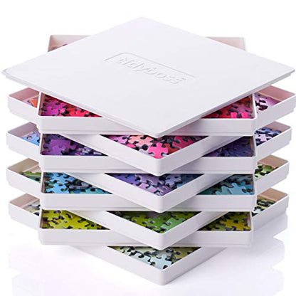 8 Puzzle Sorting Trays with Lid 8" x 8" (8 Count)