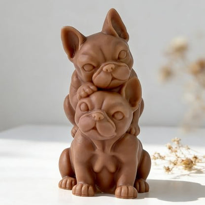 Couple Animal Dog Cylinder Candle & Resin Mold