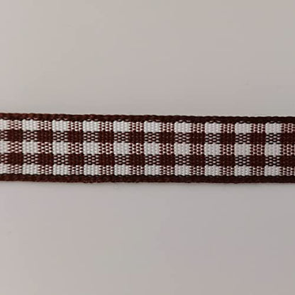 Brown Gingham Ribbon 25 Yards Christmas Ribbon for Crafts Plaid Checked Ribbon 100% Polyester (75 Foot)
