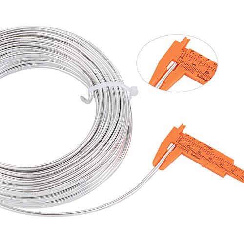 65.6 Feet 3.5mm Aluminum Wire Silver Bendable Metal Craft Wire for Beading Jewelry Craft Making (65.6 Foot)