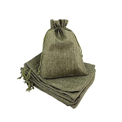 Pack of 25 Burlap Gift Bags with Drawstring Linen Jewelry Pouches Wedding Hessian Jute Bags for Birthday and Treat Pouches Party Wedding Favors