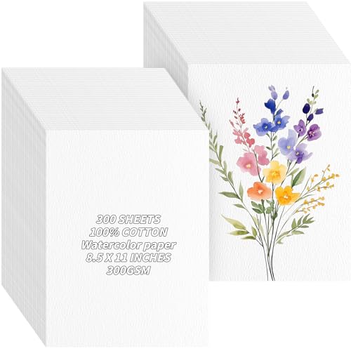 150 Sheets 100% Cotton Watercolor Paper Bulk (150 Count)