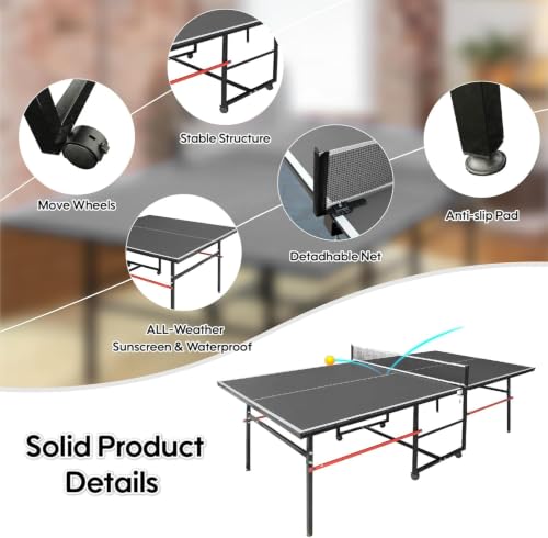8X4FT Foldable Ping Pong Table
