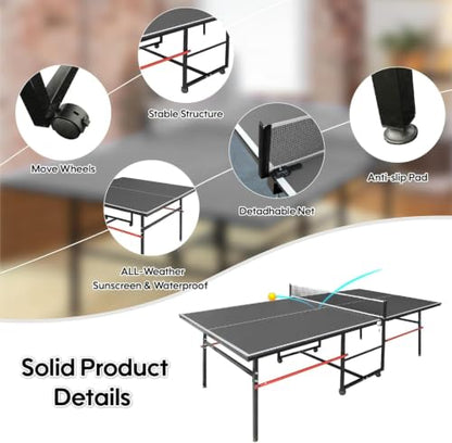 8X4FT Foldable Ping Pong Table