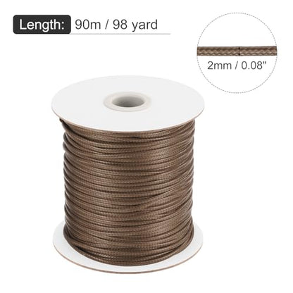 Waxed Cord 2mm Waxed Polyester Cord 98 Yard Wax String for Bracelet Making