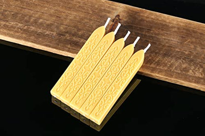 5Pcs Gold Sealing Wax Sticks with Wicks for Wax Seal Stamp (5 Count)