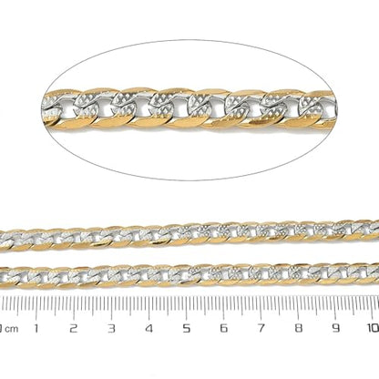 16.4 Feet(5m) Double Color 304 Stainless Steel Cuban Curb Chain Roll Golden Plated Cuban Chain Roll for Bracelet Necklace Jewelry Making DIY - 9x6mm