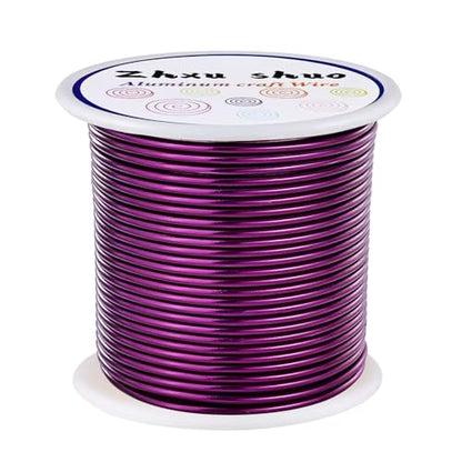12 Gauge(2mm) Aluminum Wire 35 Yards Anodized Metal Wire for Bonsai Armature Crafting Sculpting Jewelry Craft Making Beading Floral (Purple, 12 Gauge) (105 Foot)