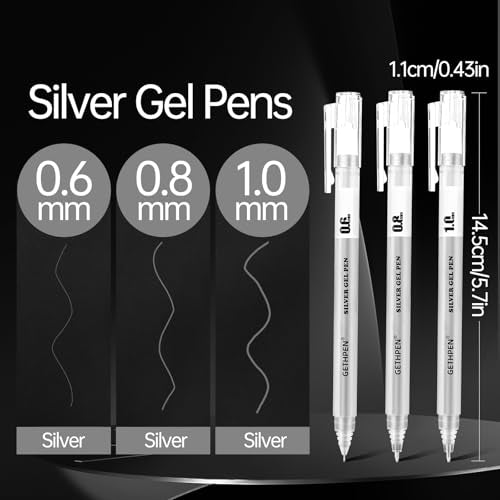 Silver Gel Pen Set (3 Count)