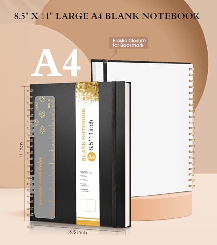 Blank Spiral Notebook Journal 8.5” x 11”