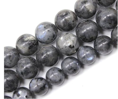 90pcs Adabele Natural Larvikite Black Labradorite Gemstone 8mm Round Beads (94 Count)