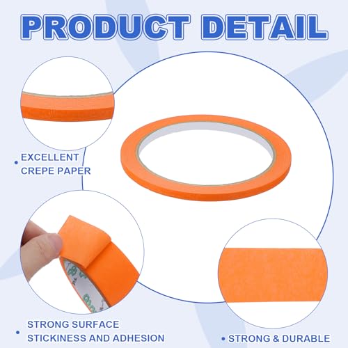 Masking Tape 0.2 Inch x 21 Yard Painter's Tape Orange Paint Tapes for DIY Crafts Arts Drawing Decoration Labeling Car Painting Artist Teachers