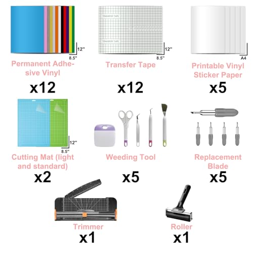 Vinyl Decal Starter Kit Compatible with Cricut Joy Xtra