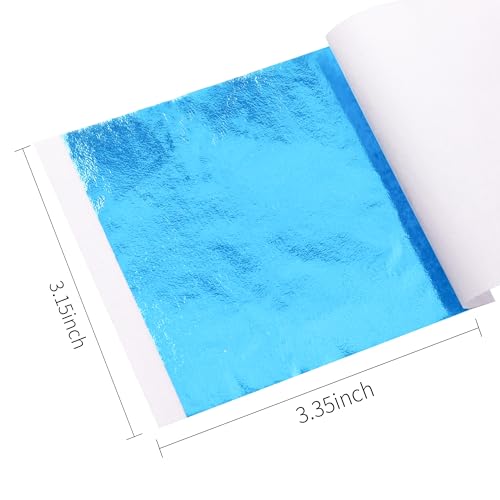 Gold Leaf Sheets for Art 100 PCS Sky Blue Foil