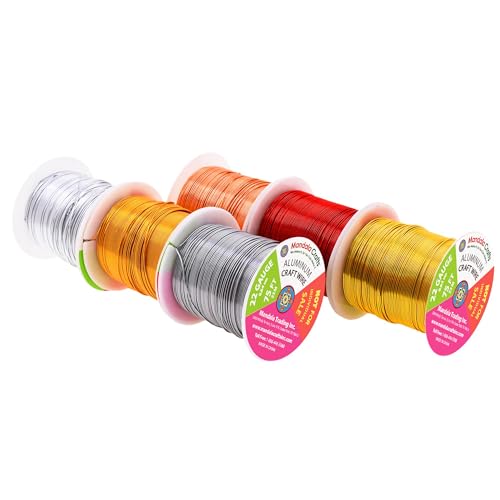22 GA Gray Copper Red Assorted Anodized Aluminum Craft Wire (450 Foot)